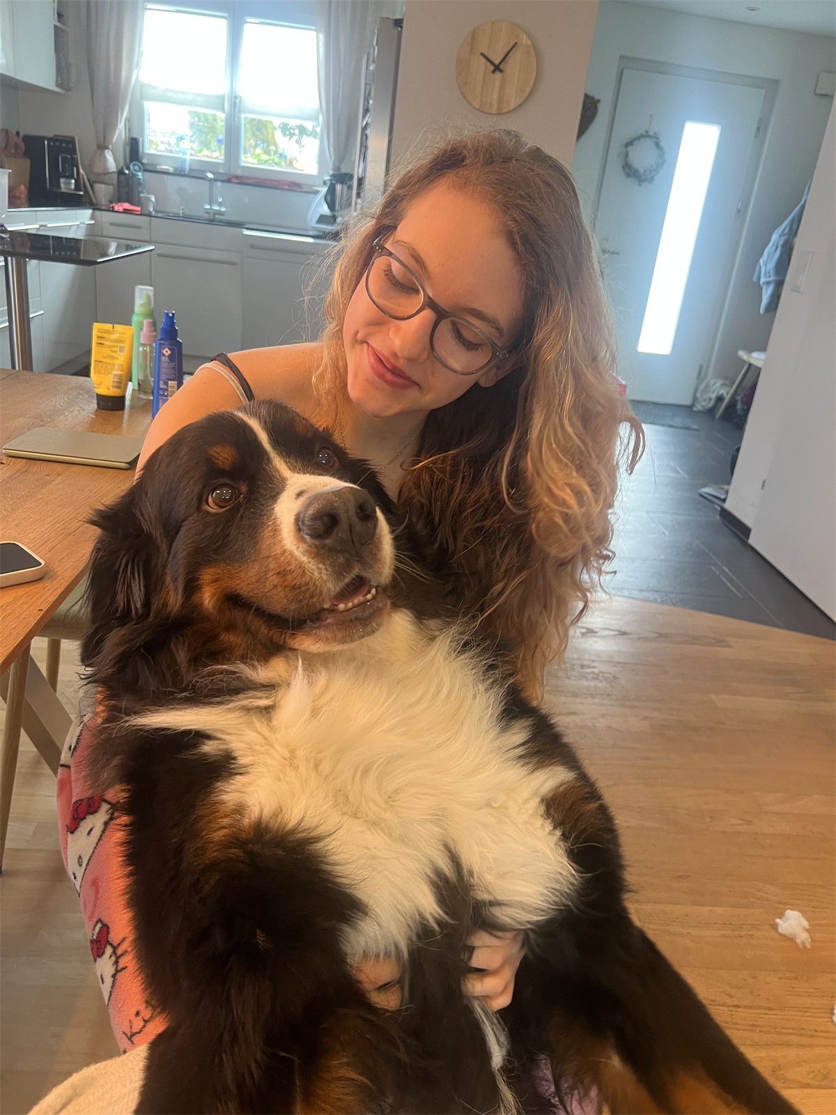 Giulia mit Berner Sennenhund